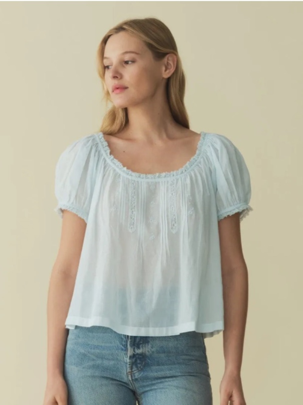 ISO Dôen Frederica Top in Alice Blue
